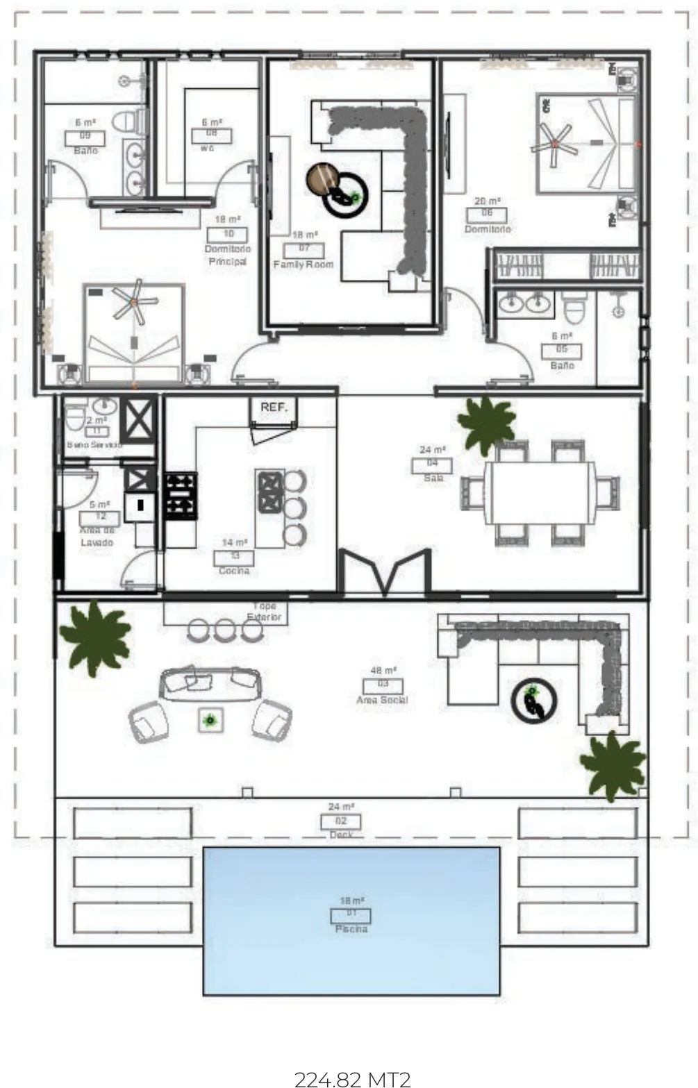 Floor plan Villa Tipo B